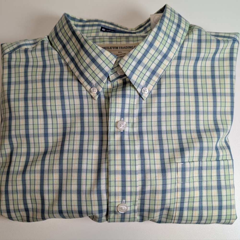 Duluth Trading Co. Men's Wrinklefighter Relaxed Fit Long Sleeve Shirt Size XL